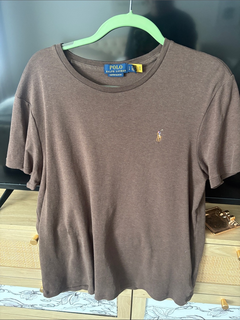 Polo by Ralph Lauren Men's Brown Crew Neck Tee size large